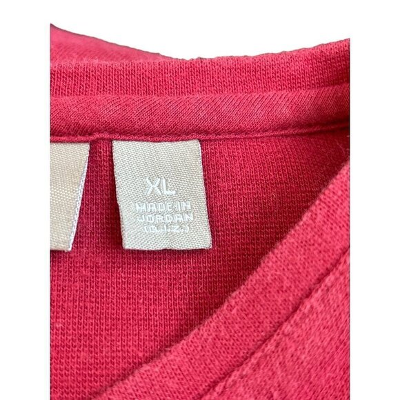Croft & Barrow Tee Cranberry Women XL Cotton Round neck. Long sleeves - Picture 7 of 10